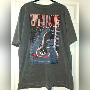With Love Live Fast T Shirt Size Large Gray Formula‎ One Inspired Made In USA